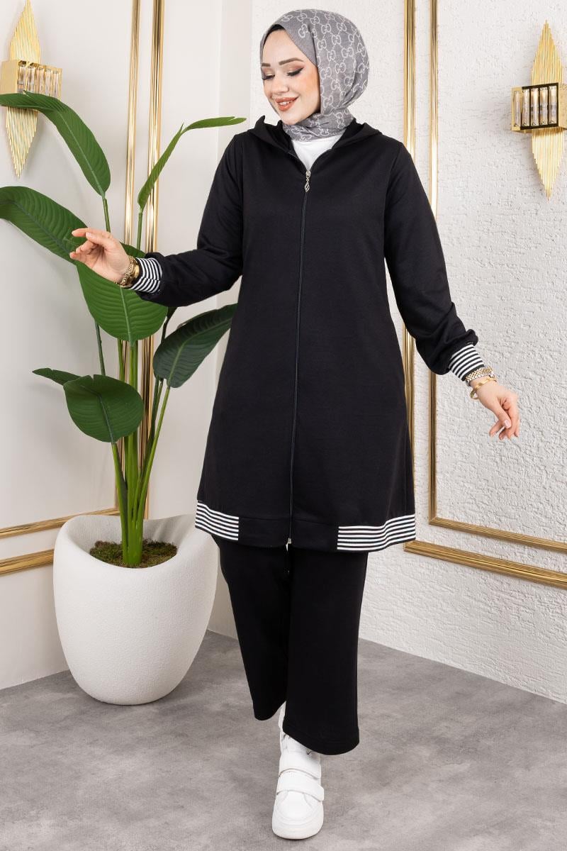 Ribbed Detailed Sports Suit