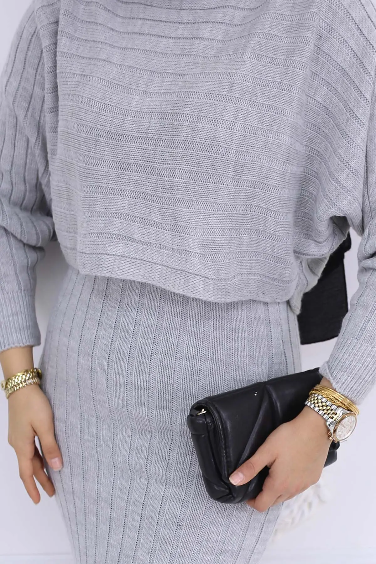 Ribbed Gilet Knitwear Set-detail