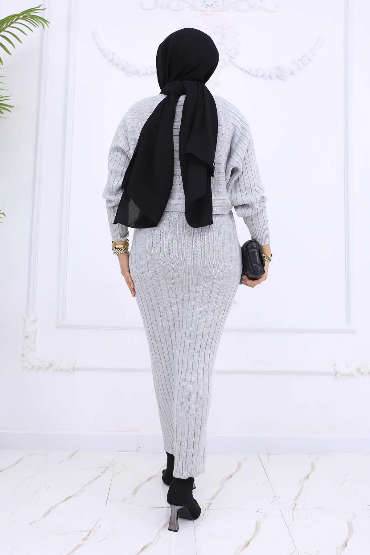 Ribbed Gilet Knitwear Set-detail