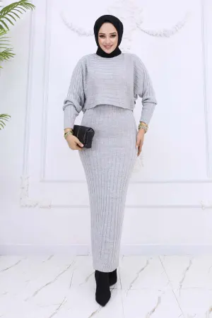 Ribbed Gilet Knitwear Set