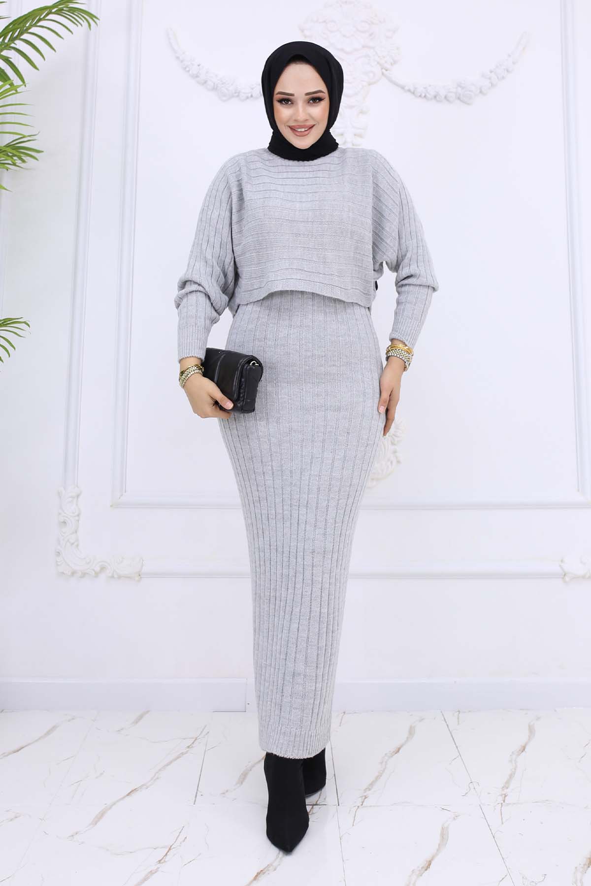 Ribbed Gilet Knitwear Set