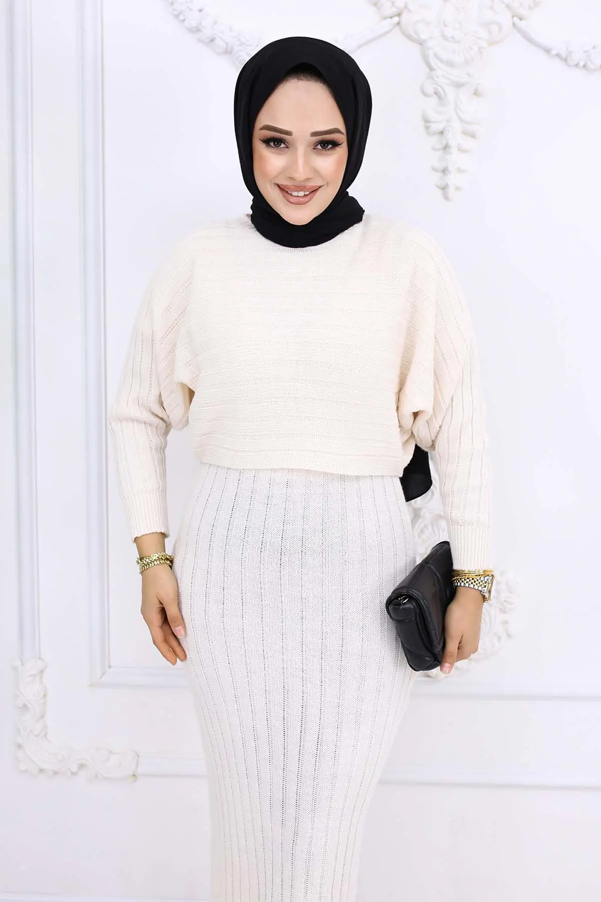 Ribbed Gilet Knitwear Set-detail