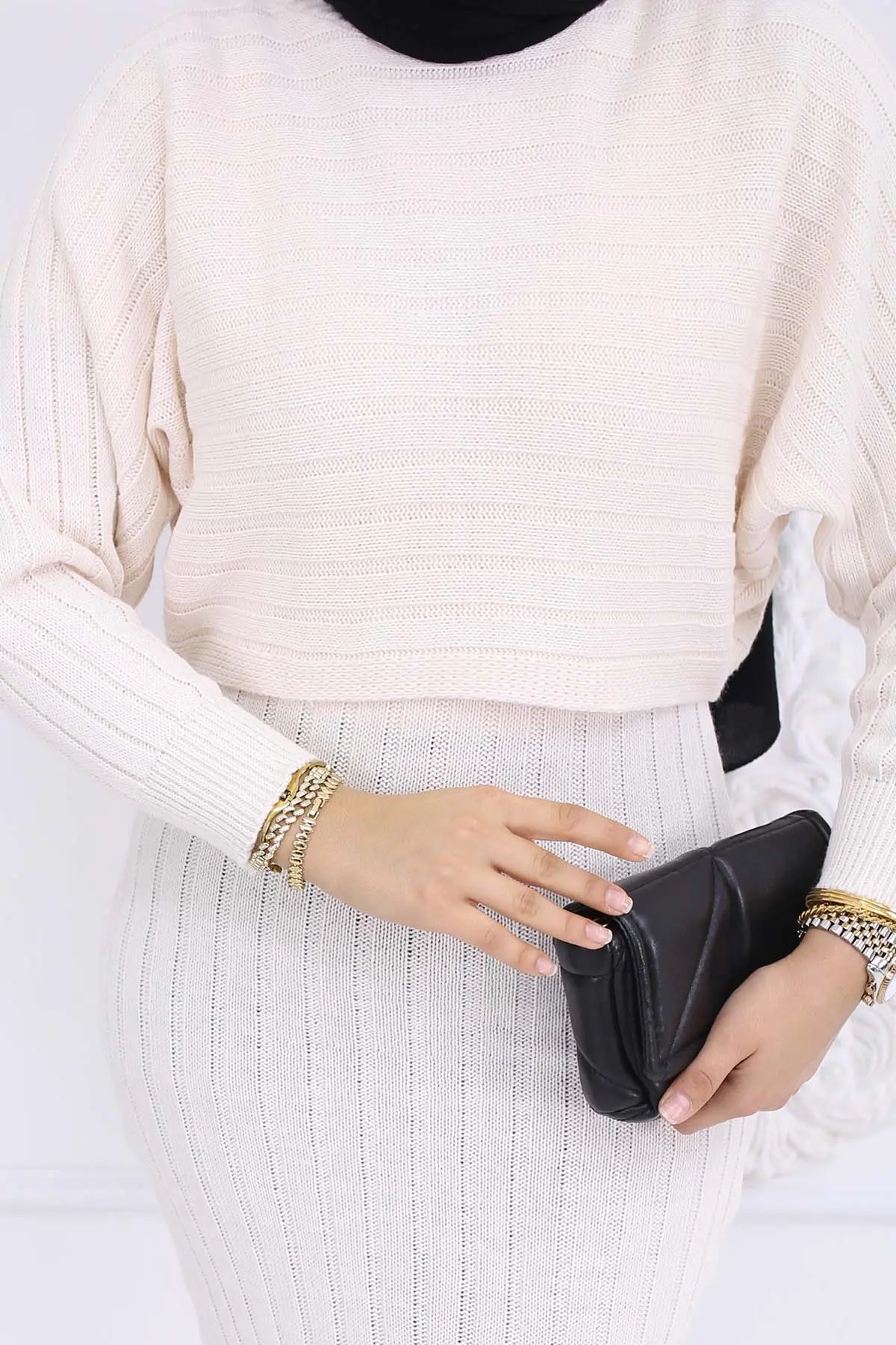 Ribbed Gilet Knitwear Set-detail