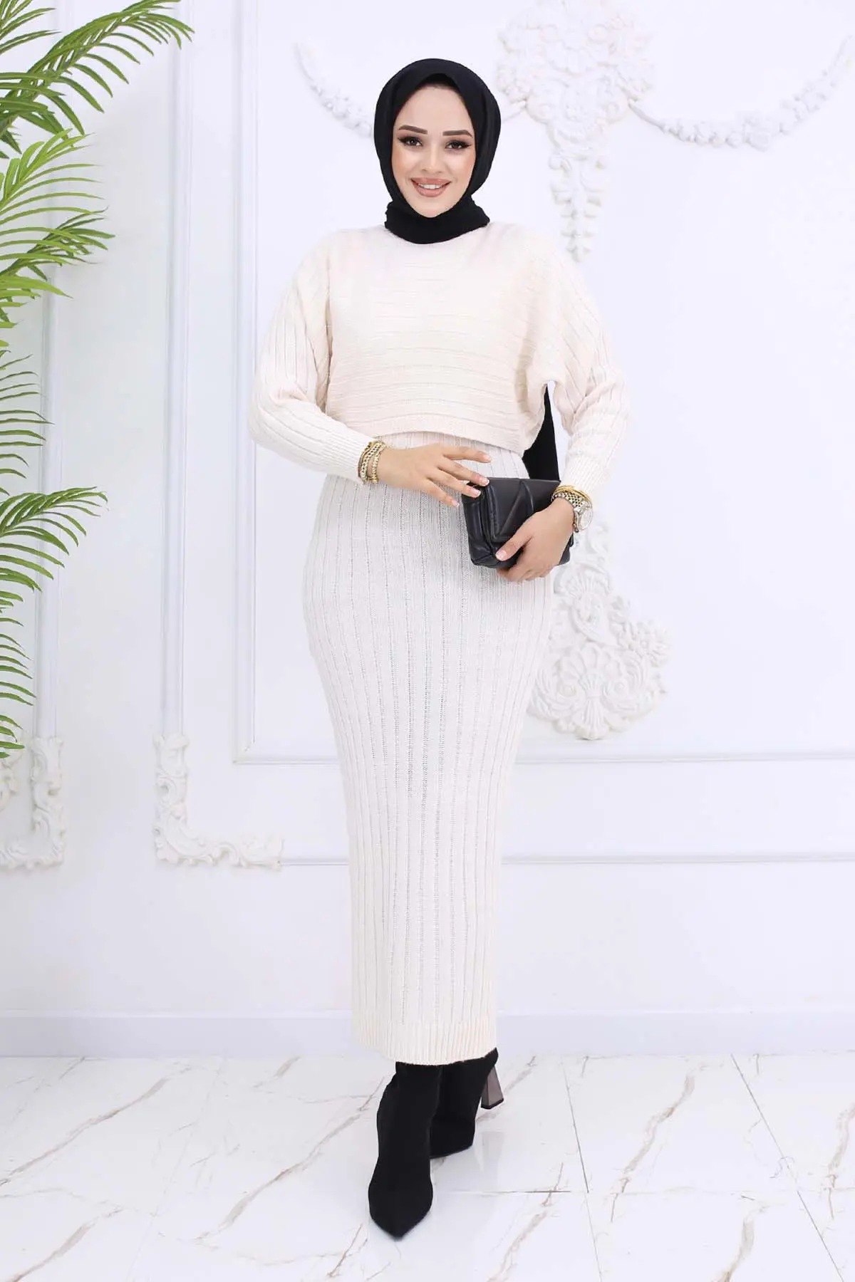 Ribbed Gilet Knitwear Set-detail