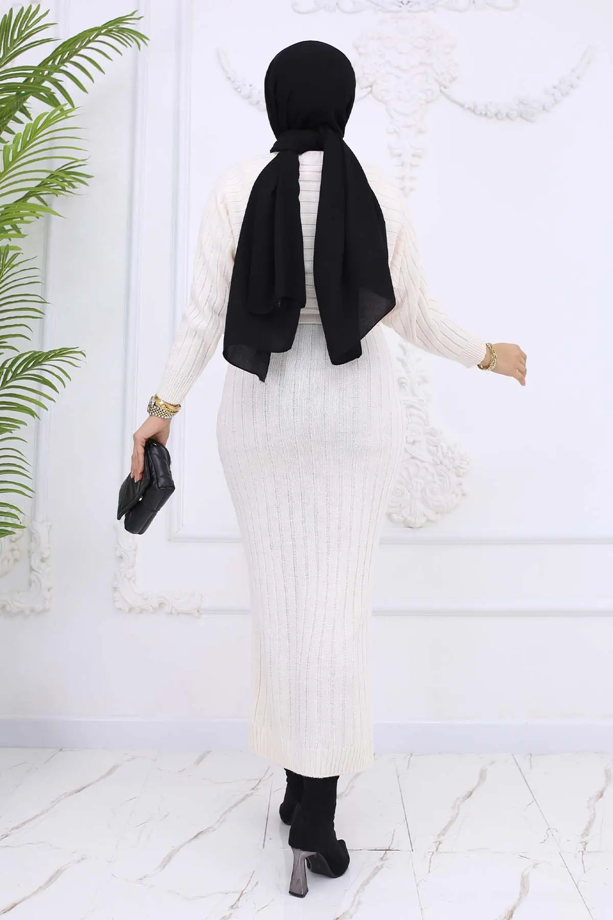 Ribbed Gilet Knitwear Set-detail