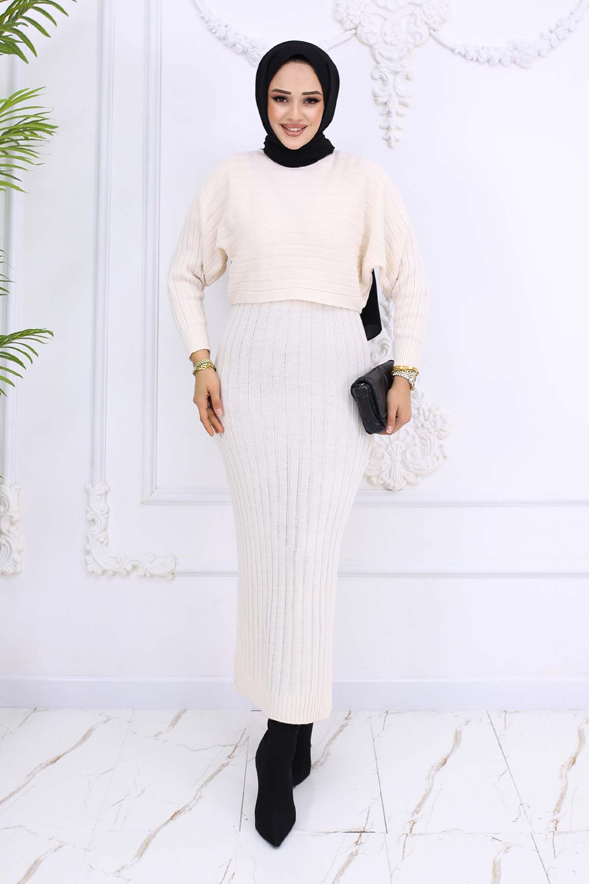 Ribbed Gilet Knitwear Set