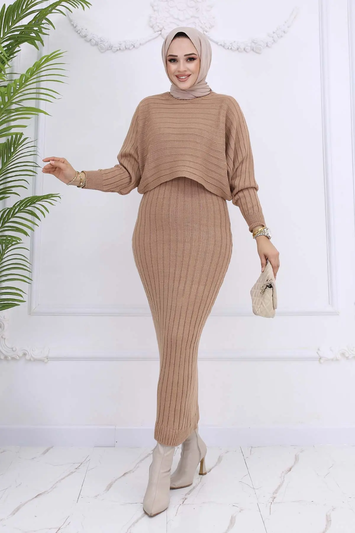 Ribbed Gilet Knitwear Set-detail