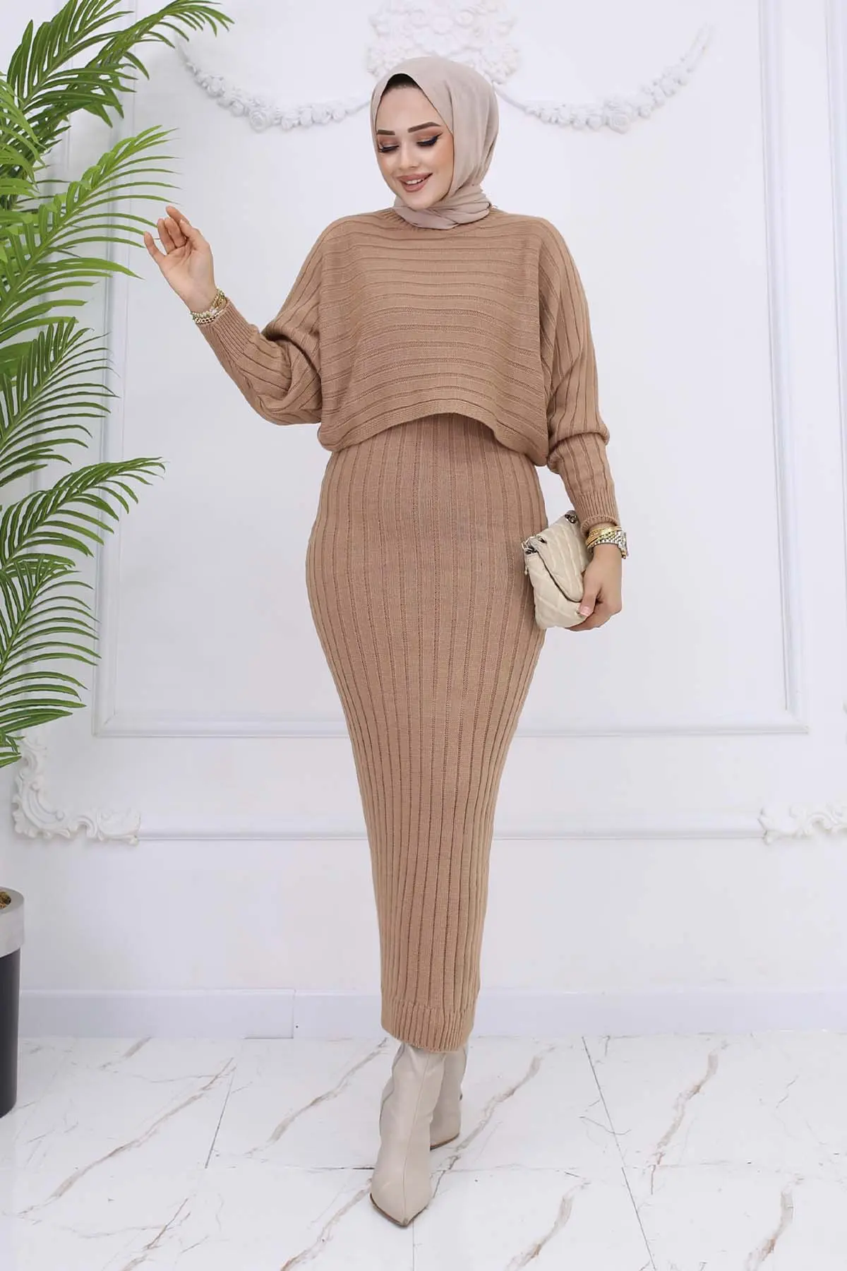 Ribbed Gilet Knitwear Set-detail