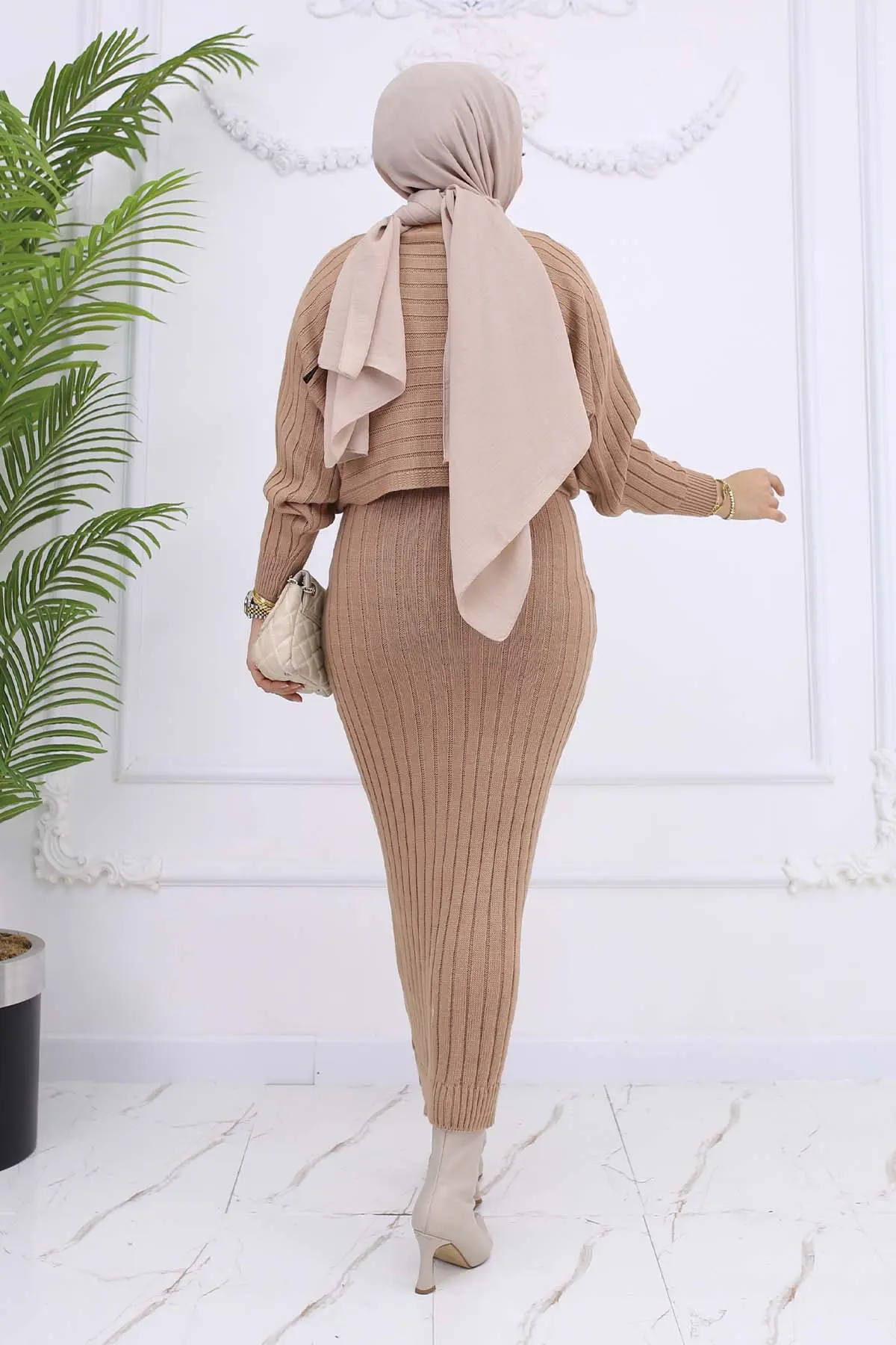 Ribbed Gilet Knitwear Set-detail