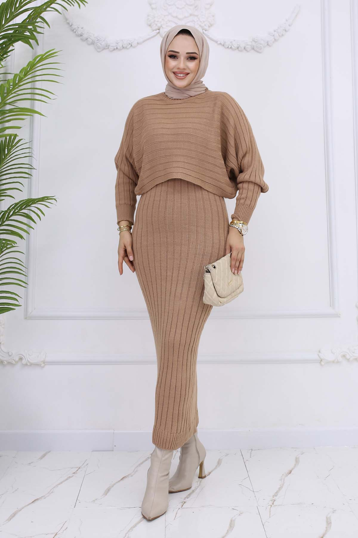 Ribbed Gilet Knitwear Set
