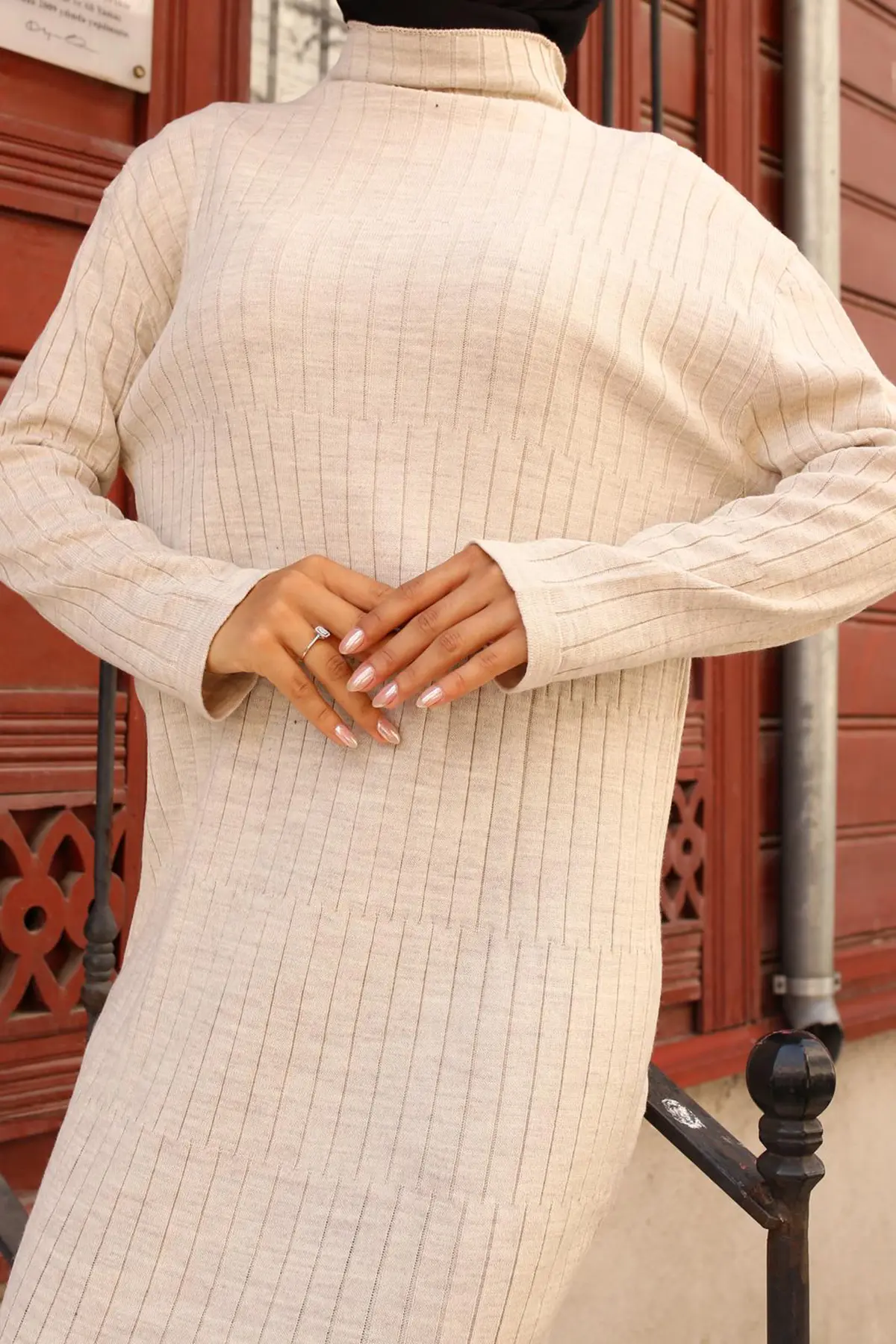 Ribbed Knit Dress-detail