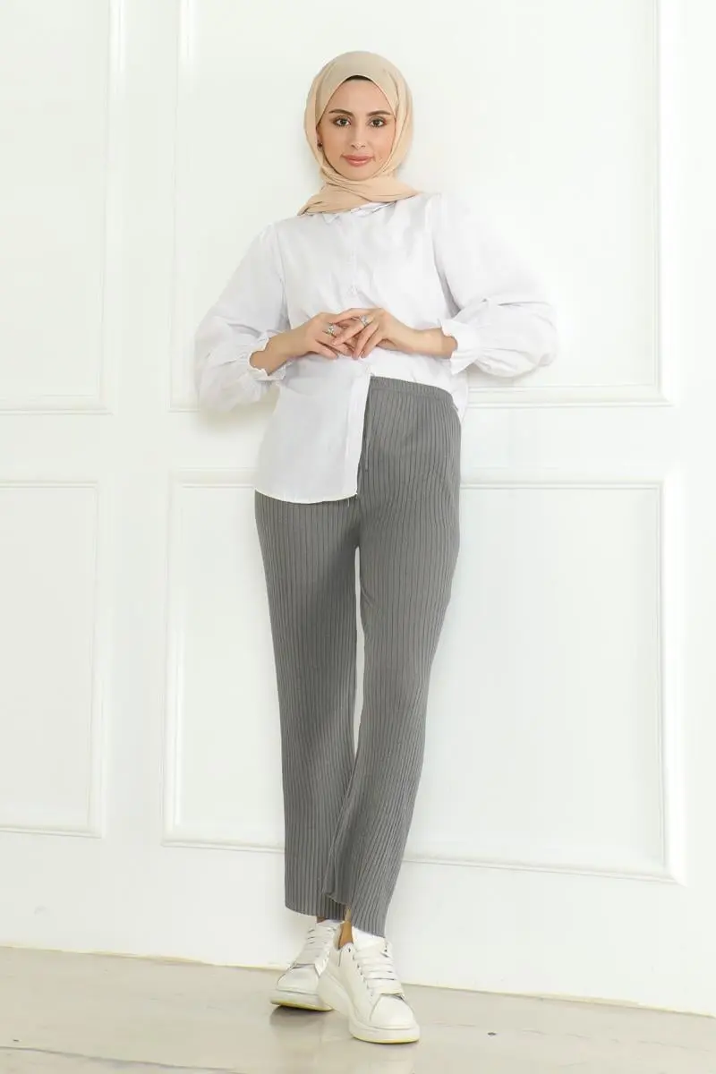 Ribbed Knitwear Pants