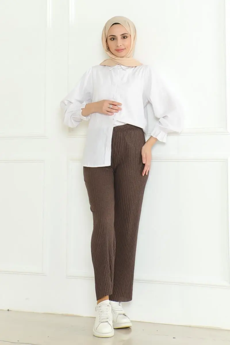 Ribbed Knitwear Pants