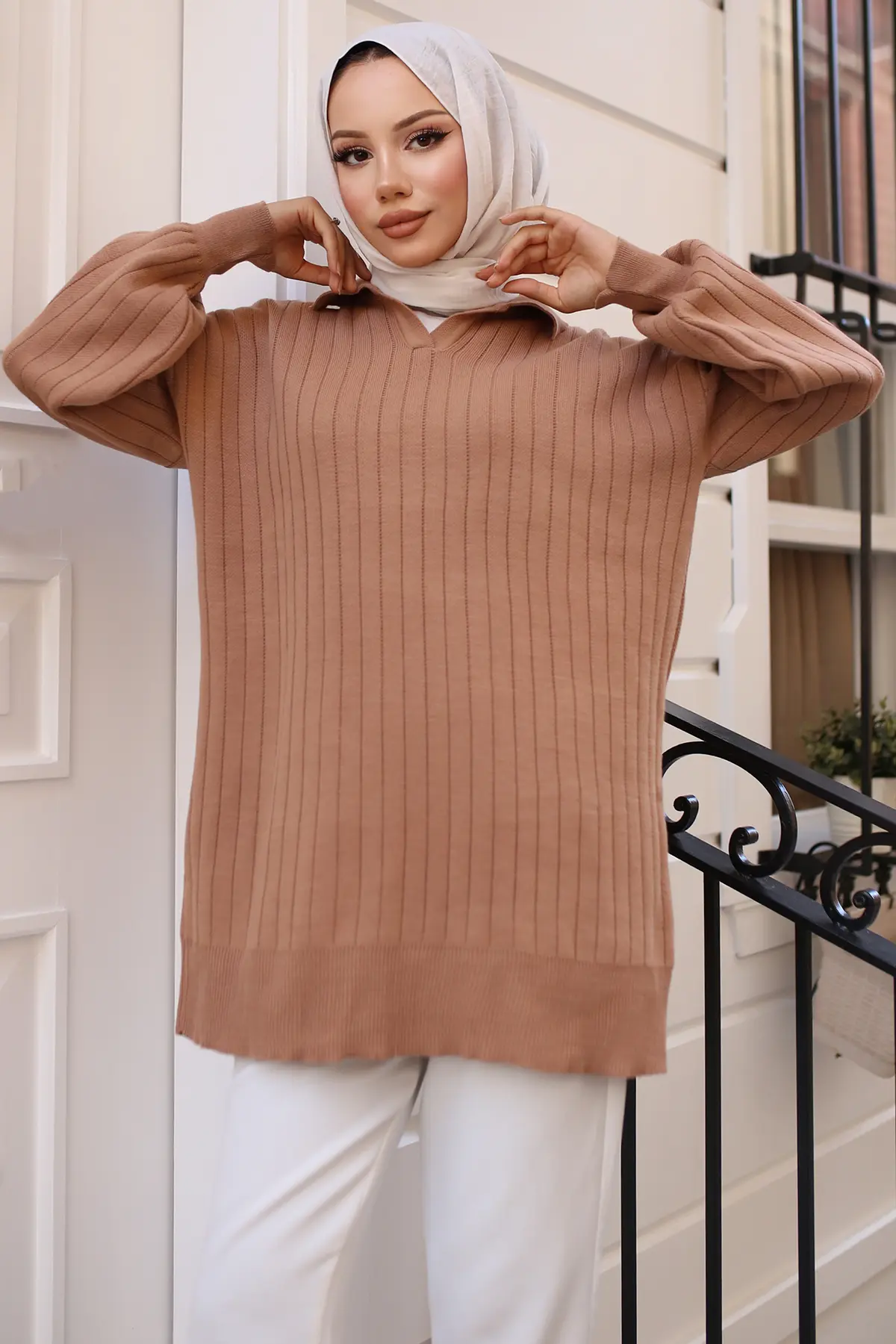 Ribbed Knitwear Tunic