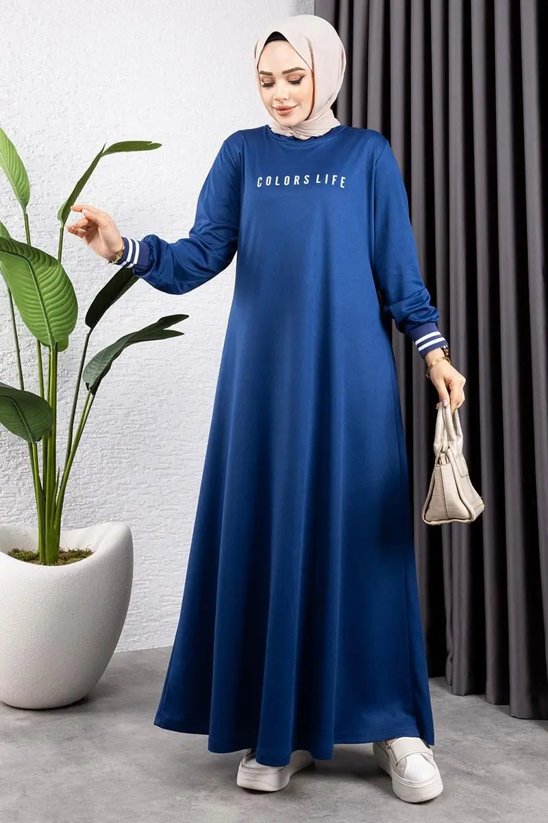 Ribbed Printed Dress-detail