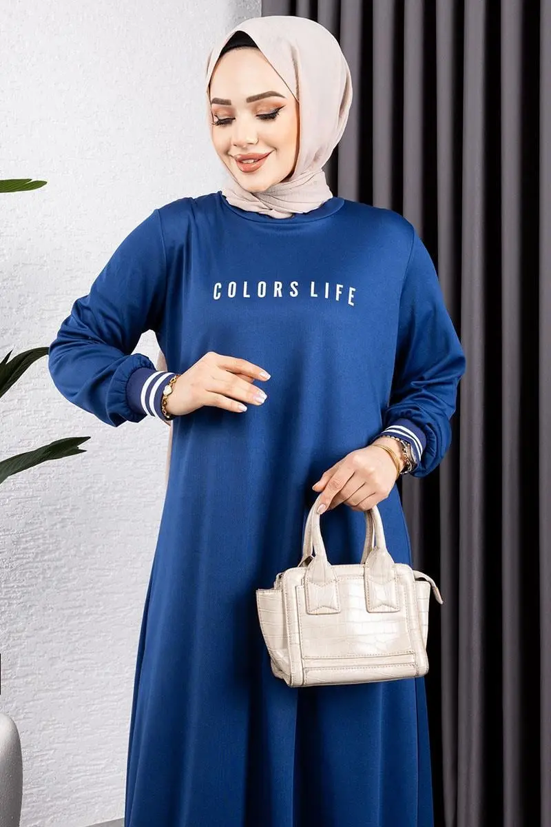 Ribbed Printed Dress-detail