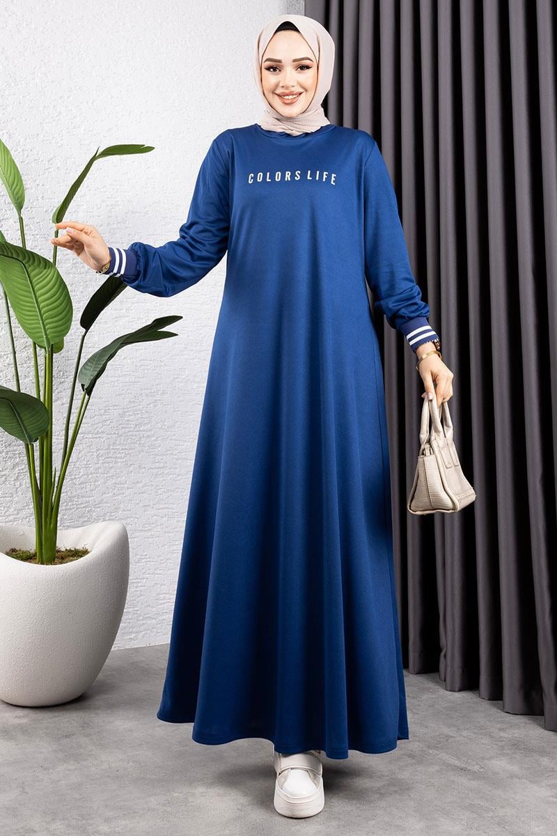 Ribbed Printed Dress