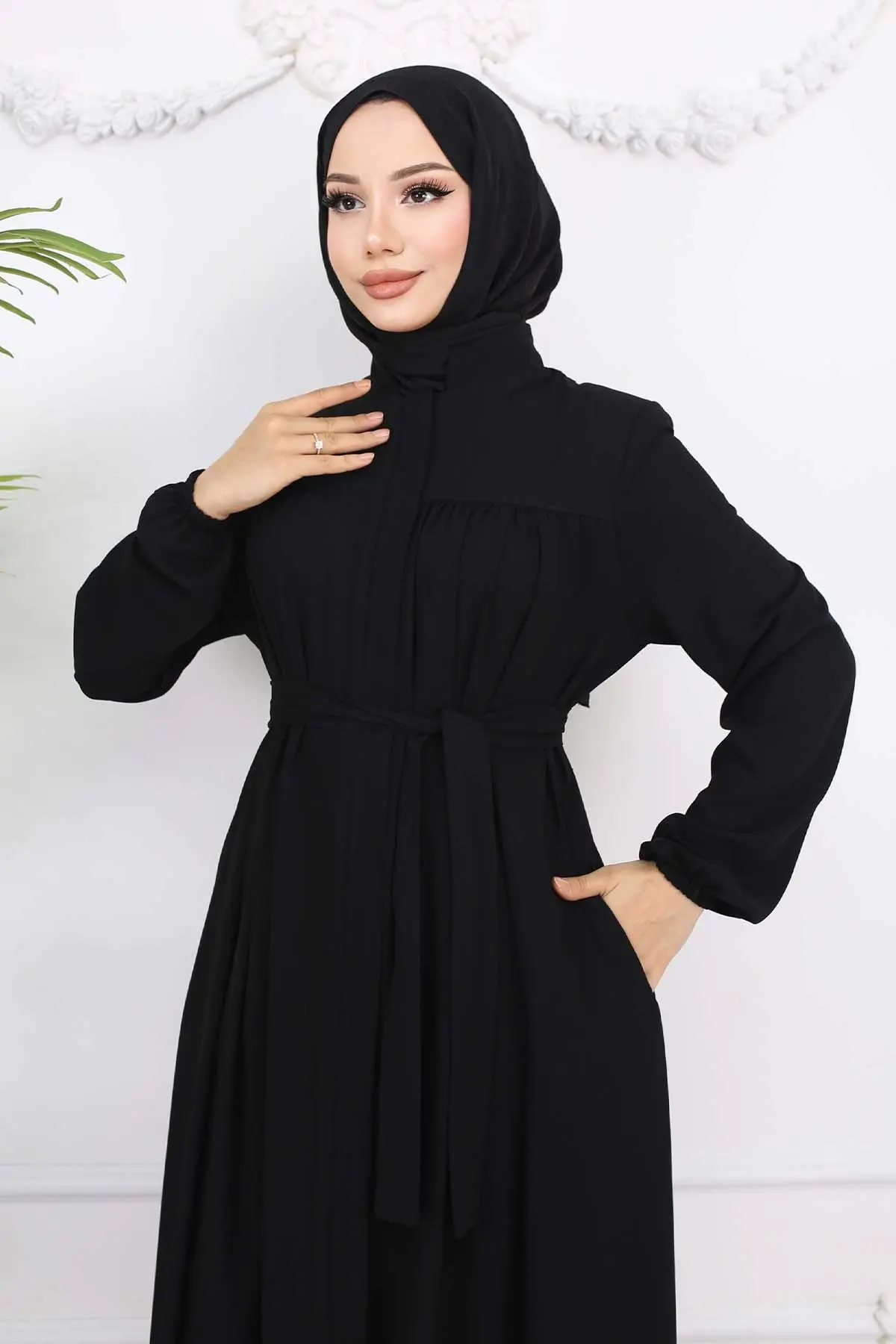 Robe Belted Abaya-detail