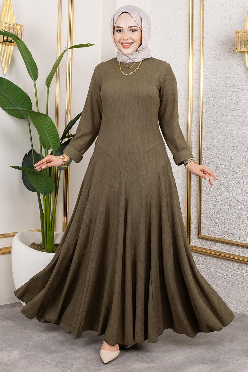 Ruffle Detailed Crepe Dress