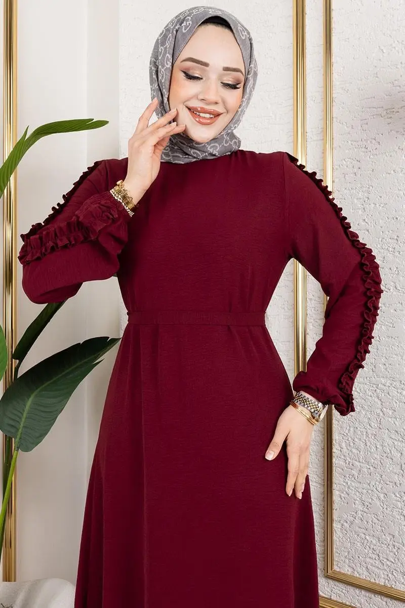 Ruffle Detailed Sleeve Dress-detail