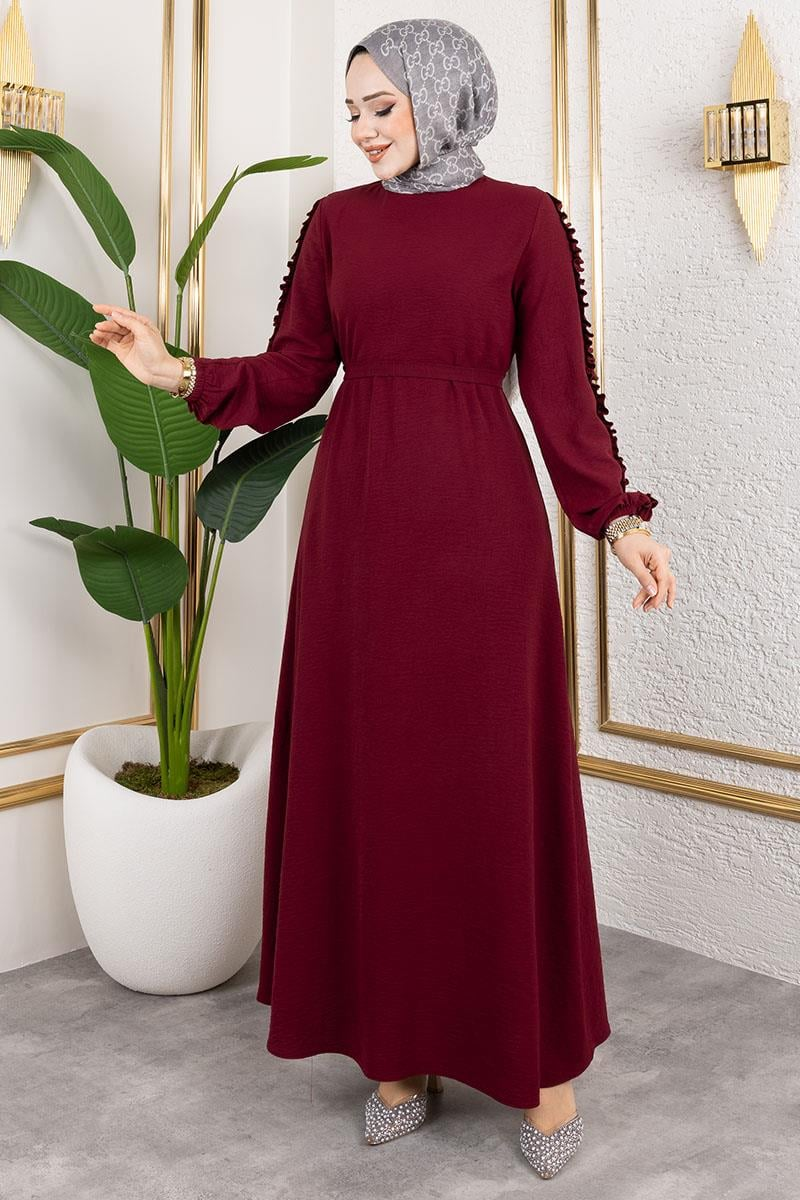 Ruffle Detailed Sleeve Dress