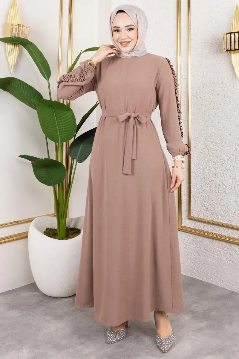 Ruffle Detailed Sleeve Dress-detail