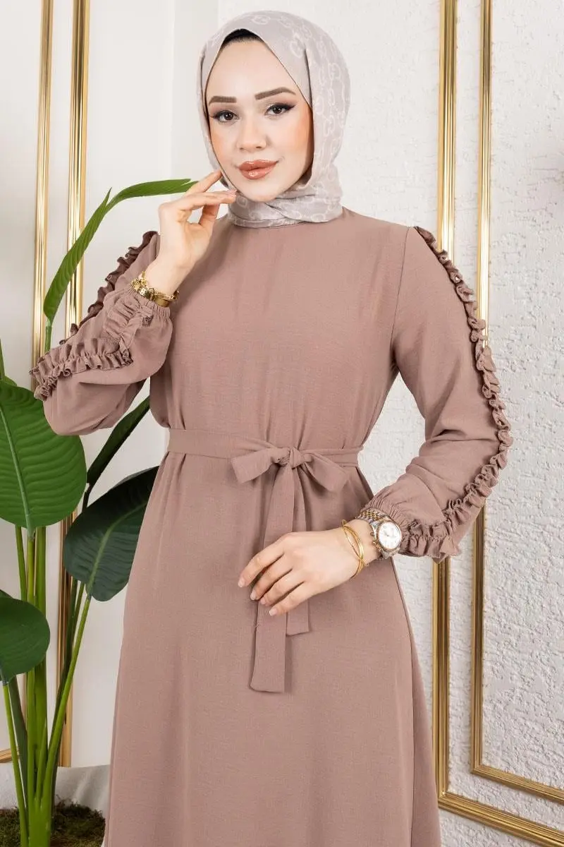 Ruffle Detailed Sleeve Dress-detail