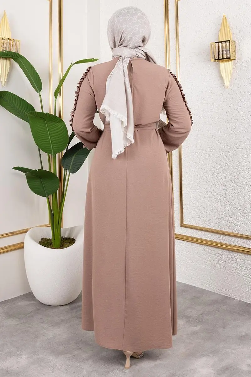 Ruffle Detailed Sleeve Dress-detail