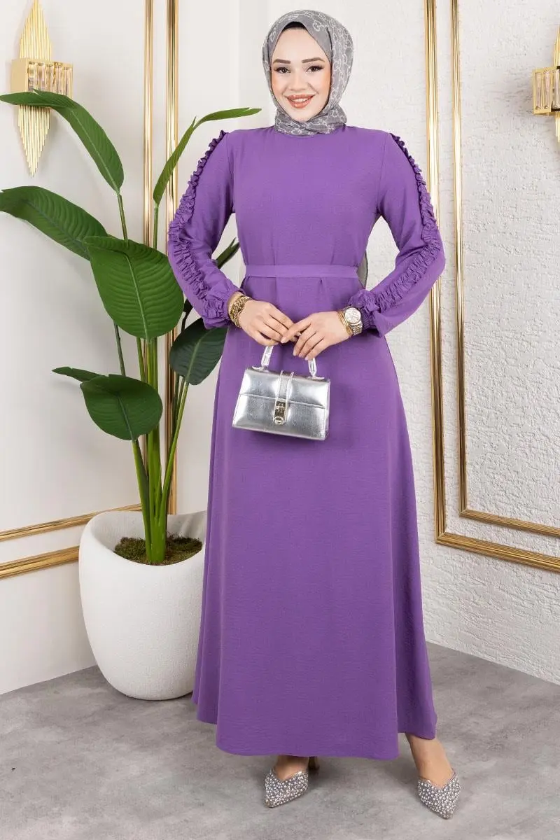 Ruffle Detailed Sleeve Dress-detail