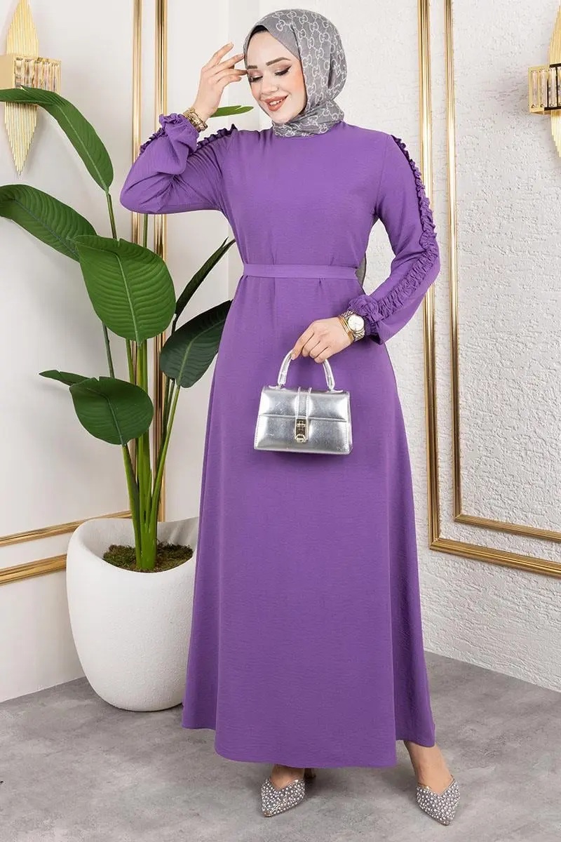 Ruffle Detailed Sleeve Dress-detail