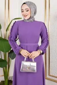 Ruffle Detailed Sleeve Dress