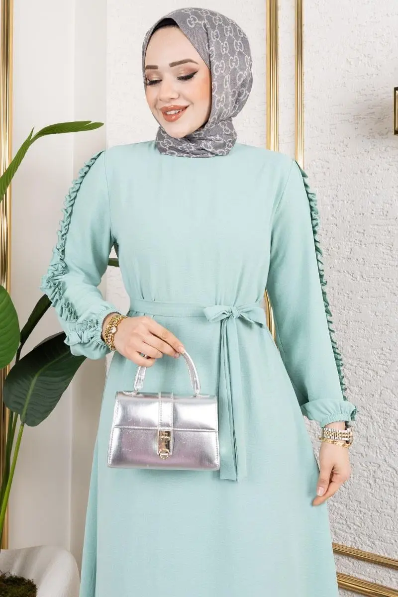 Ruffle Detailed Sleeve Dress-detail