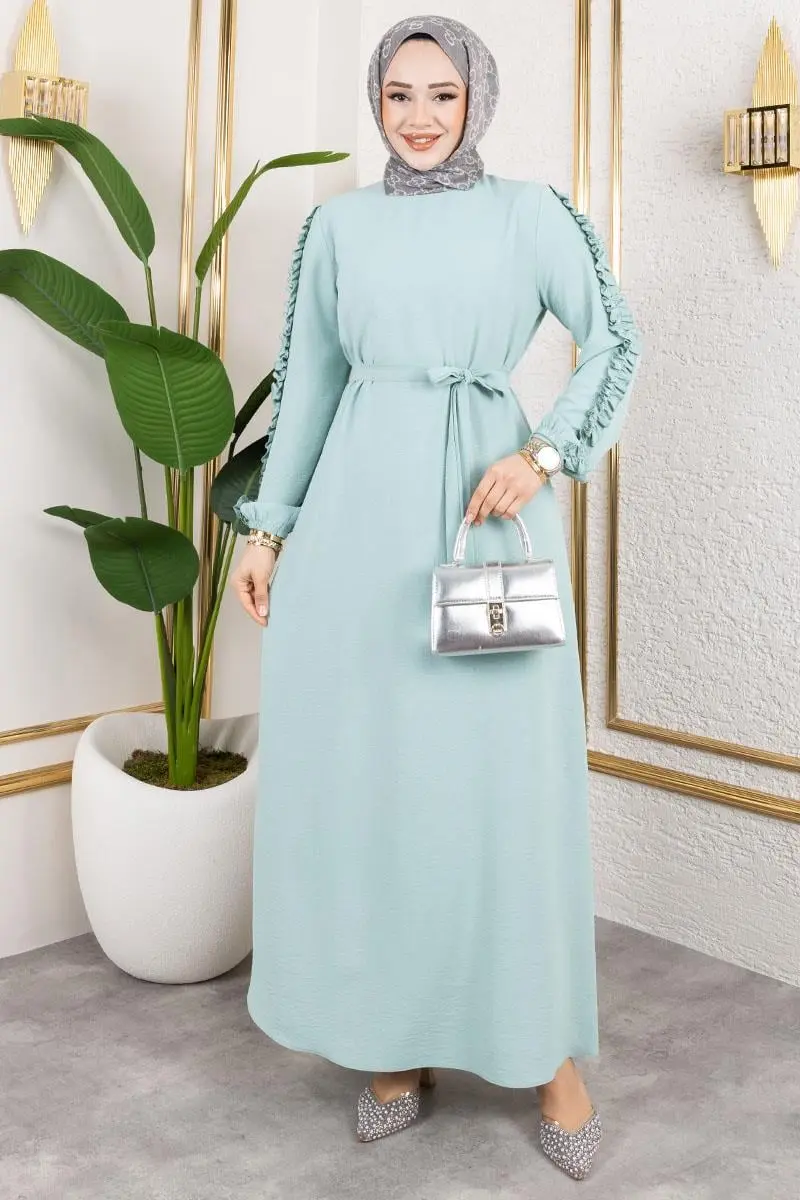 Ruffle Detailed Sleeve Dress-detail