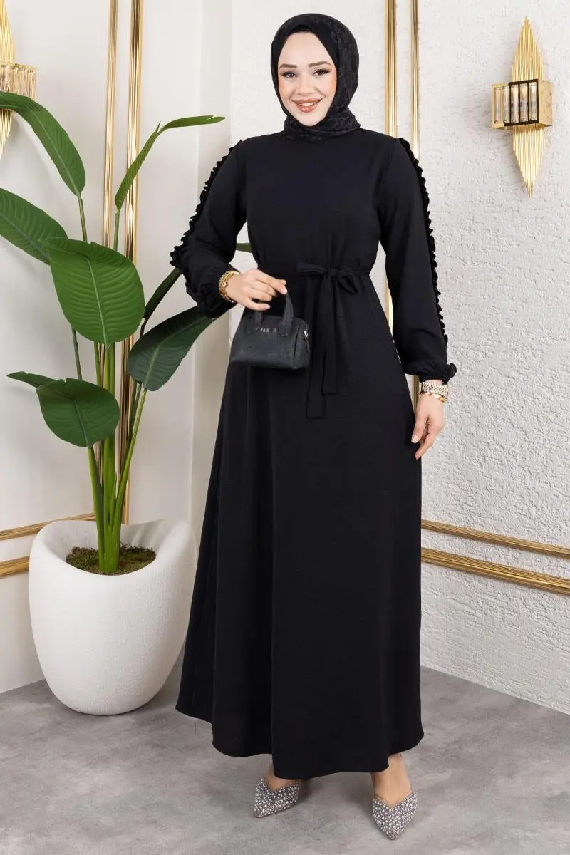 Ruffle Detailed Sleeve Dress-detail