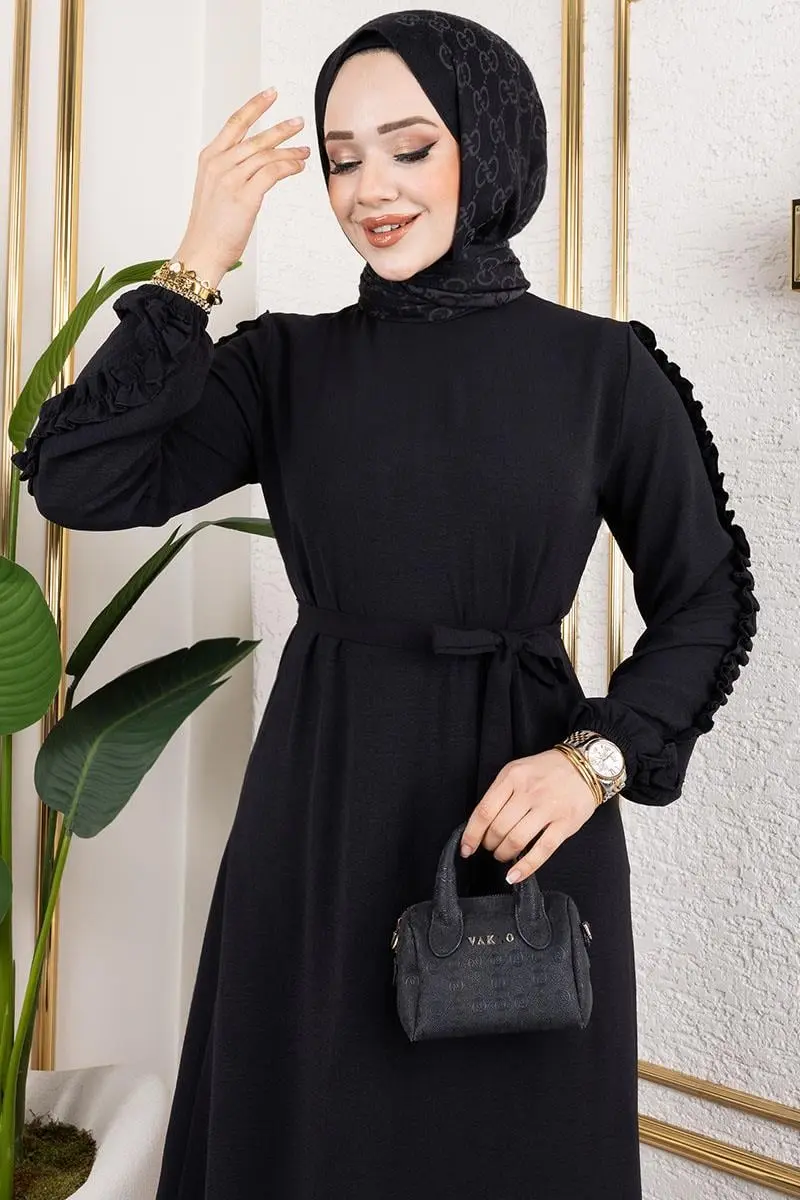 Ruffle Detailed Sleeve Dress-detail