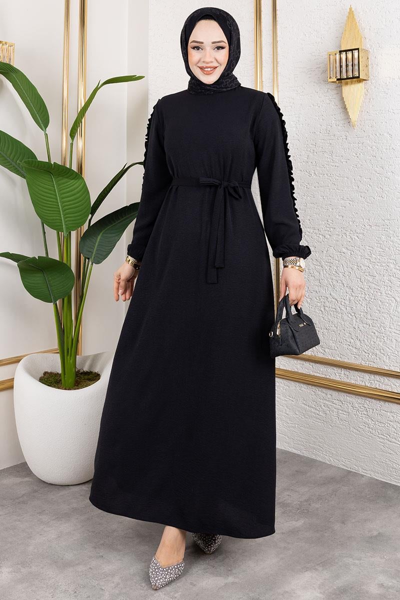 Ruffle Detailed Sleeve Dress