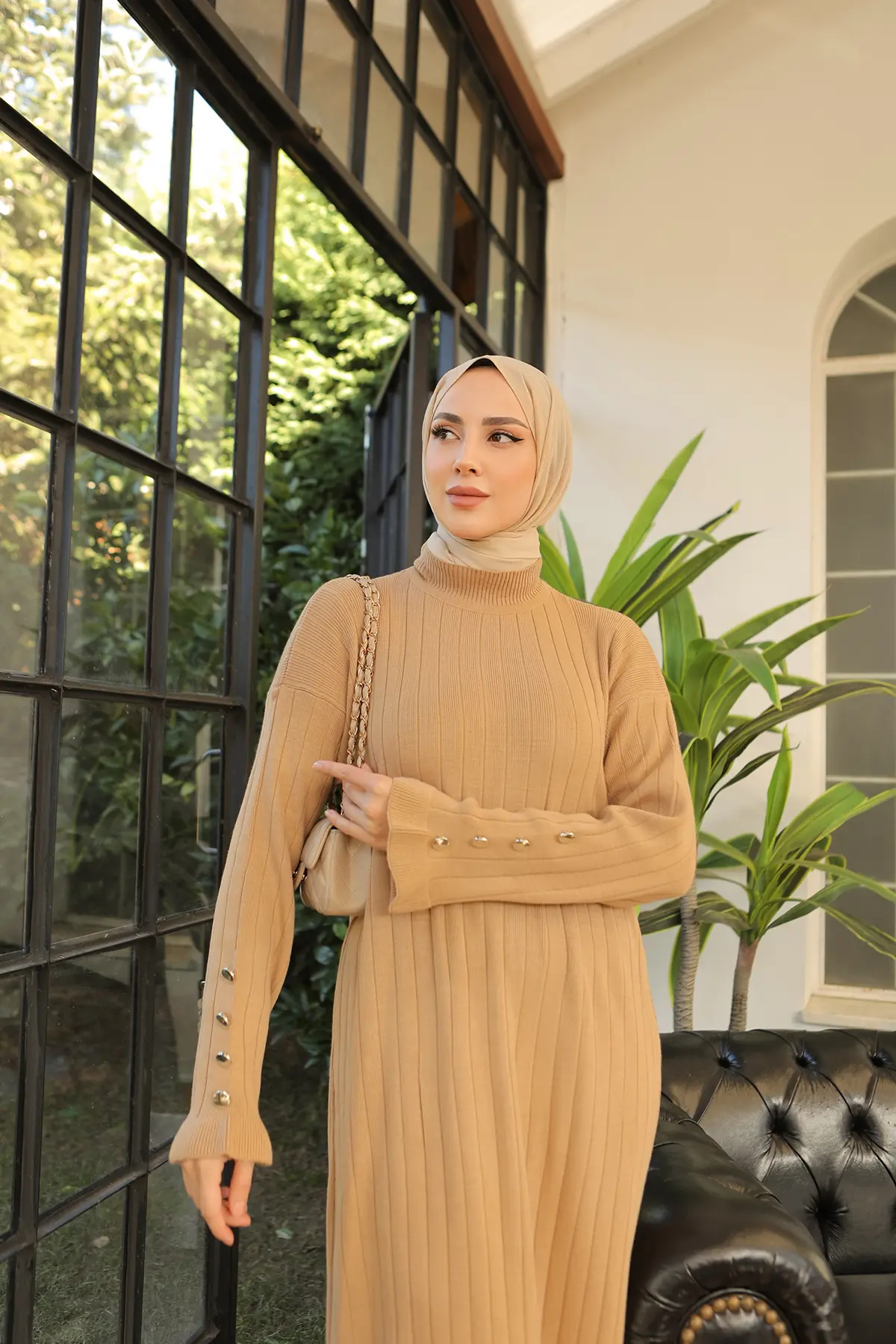 Ruffle Knitwear Dress-detail