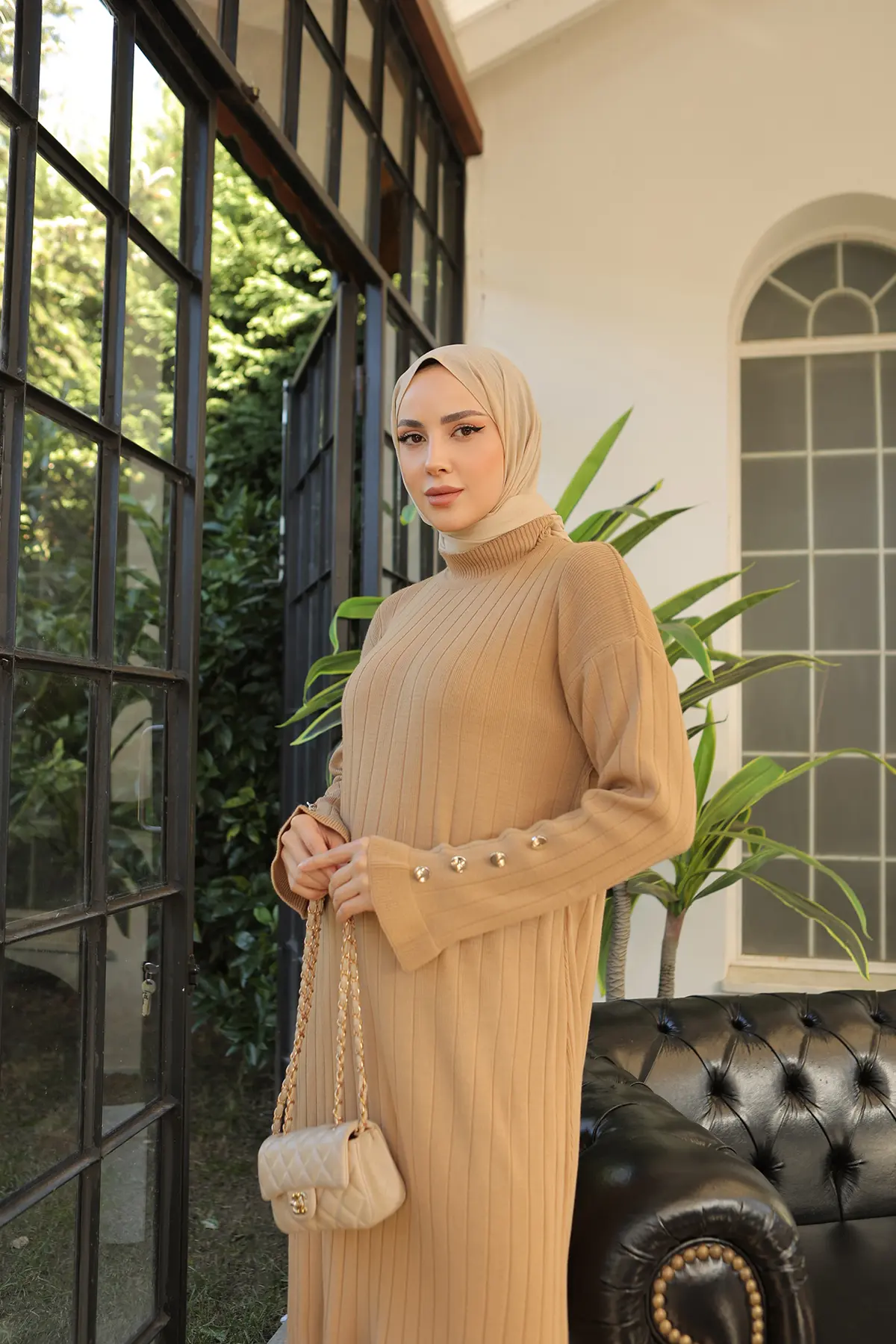 Ruffle Knitwear Dress-detail