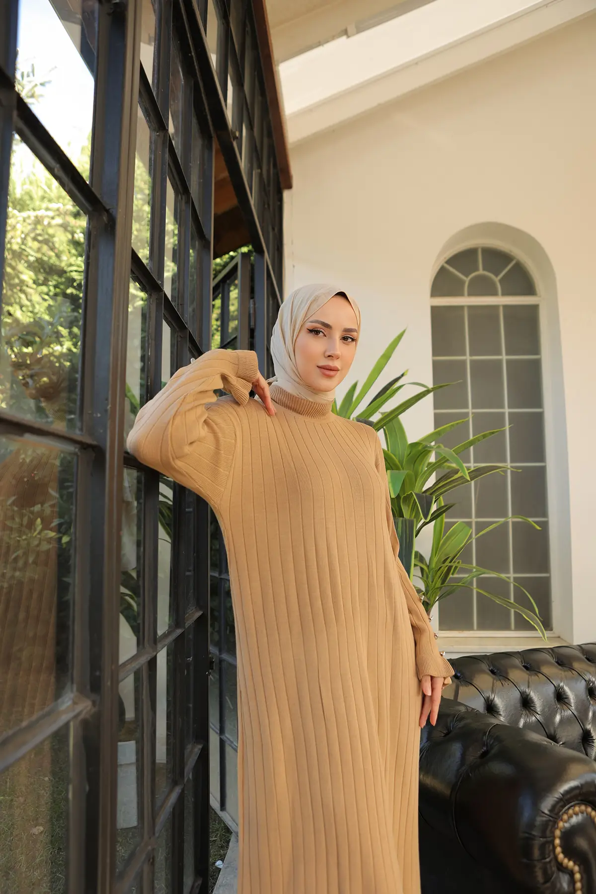 Ruffle Knitwear Dress-detail