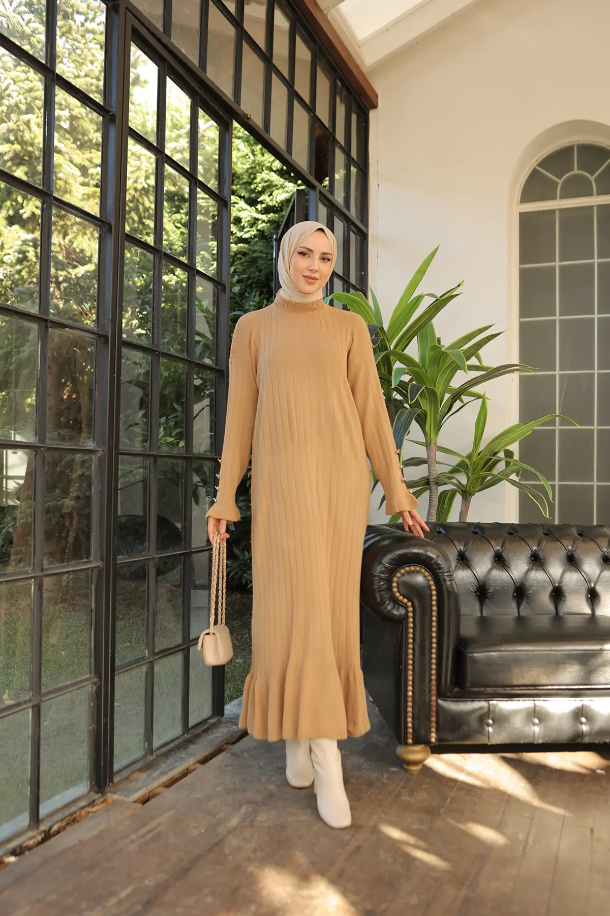 Ruffle Knitwear Dress-detail