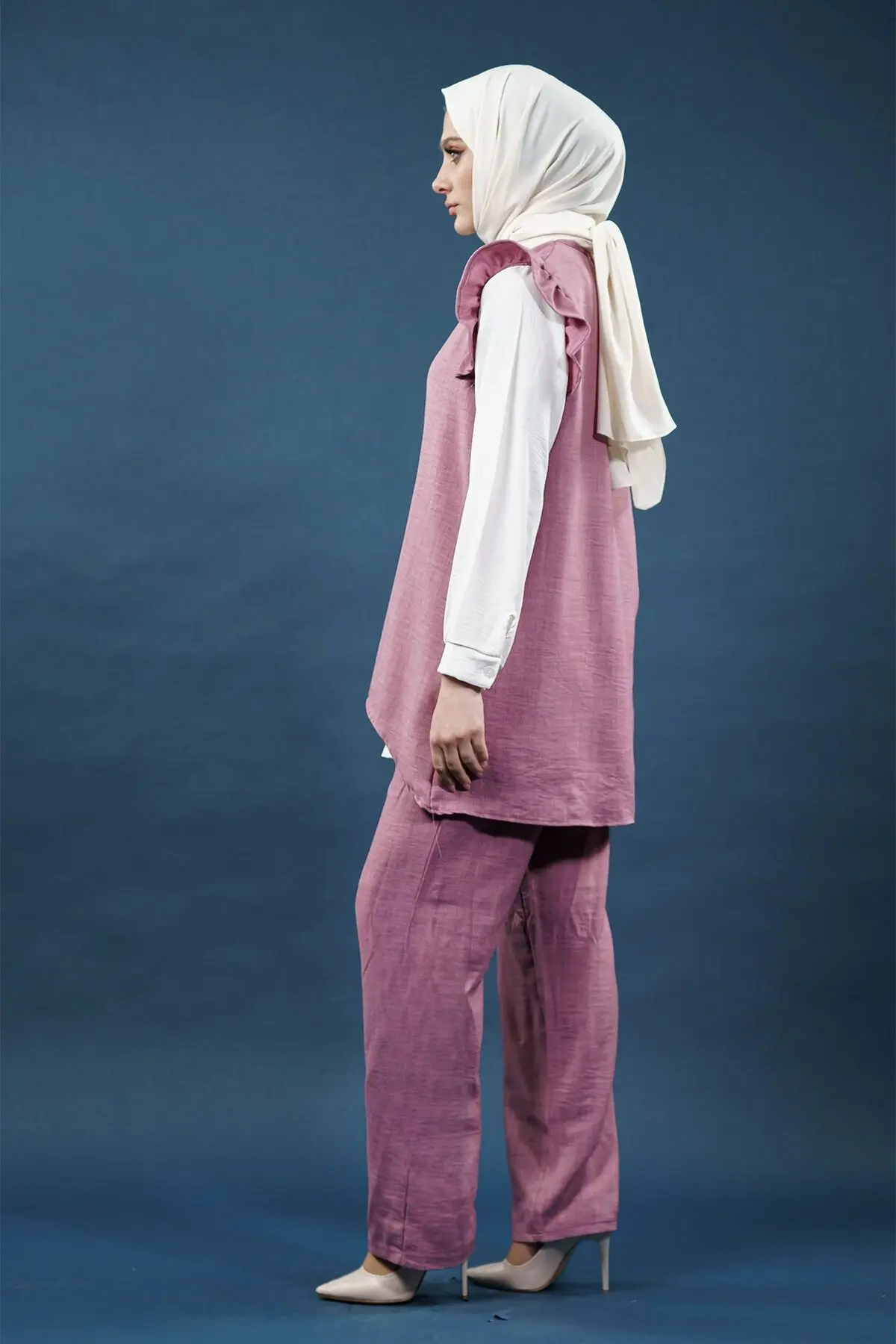 Ruffled Triple Linen Set-detail