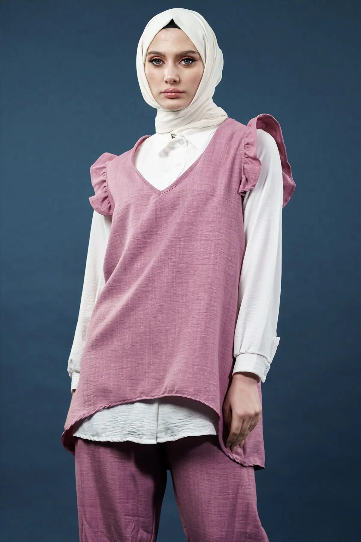 Ruffled Triple Linen Set-detail