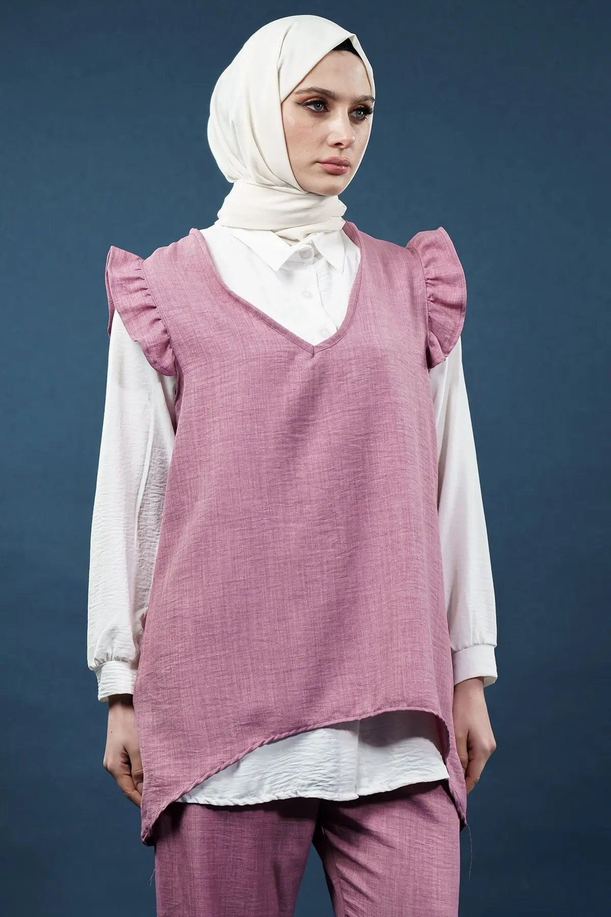 Ruffled Triple Linen Set-detail