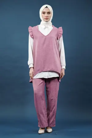 Ruffled Triple Linen Set