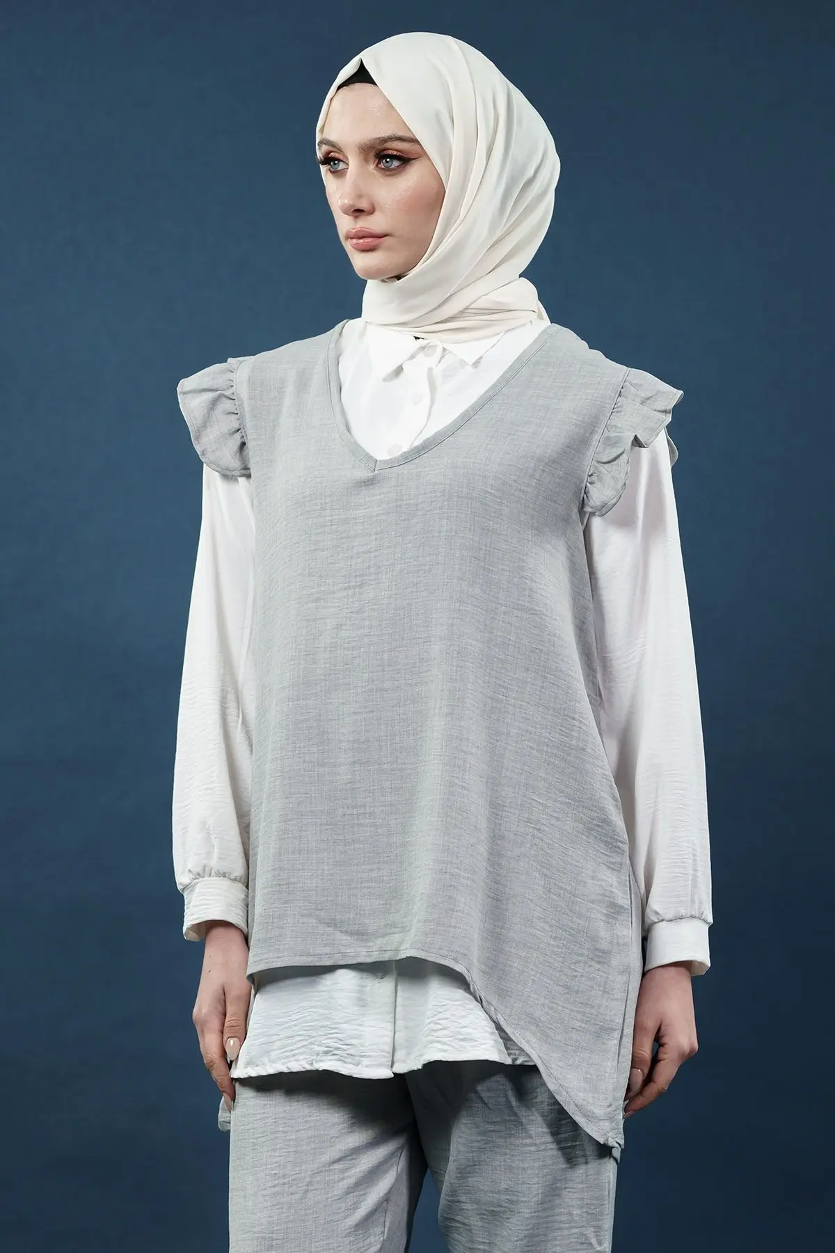 Ruffled Triple Linen Set-detail