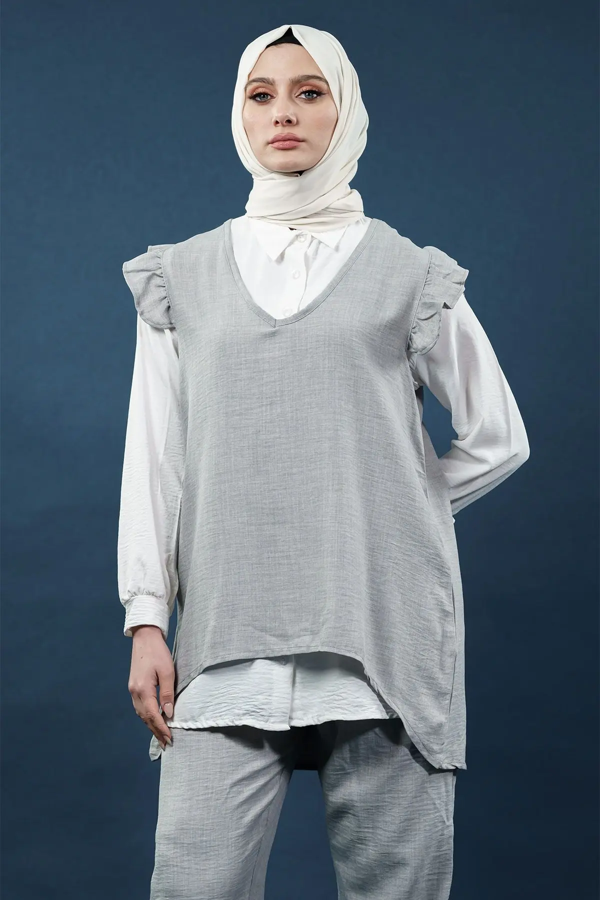 Ruffled Triple Linen Set-detail