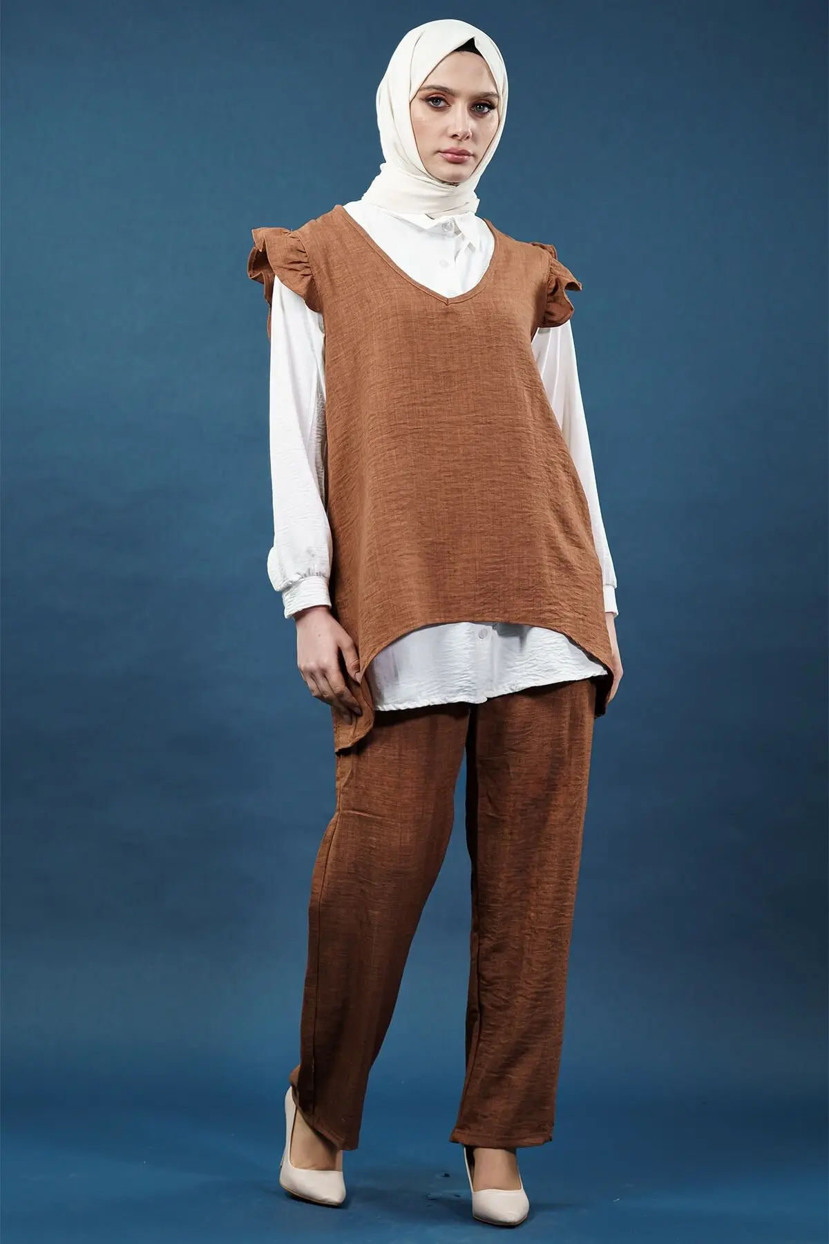 Ruffled Triple Linen Set-detail