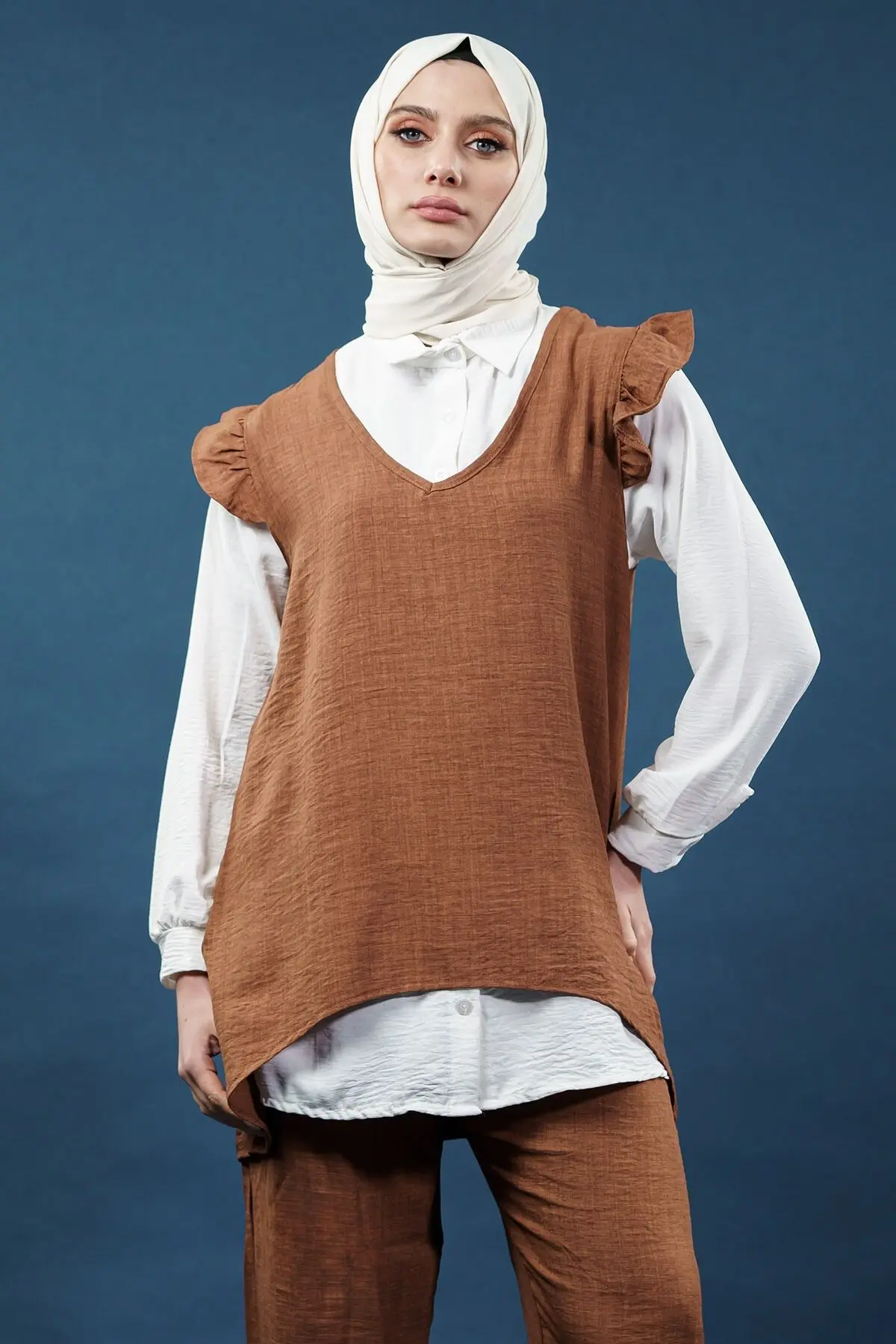 Ruffled Triple Linen Set-detail