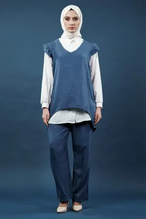 Ruffled Triple Linen Set