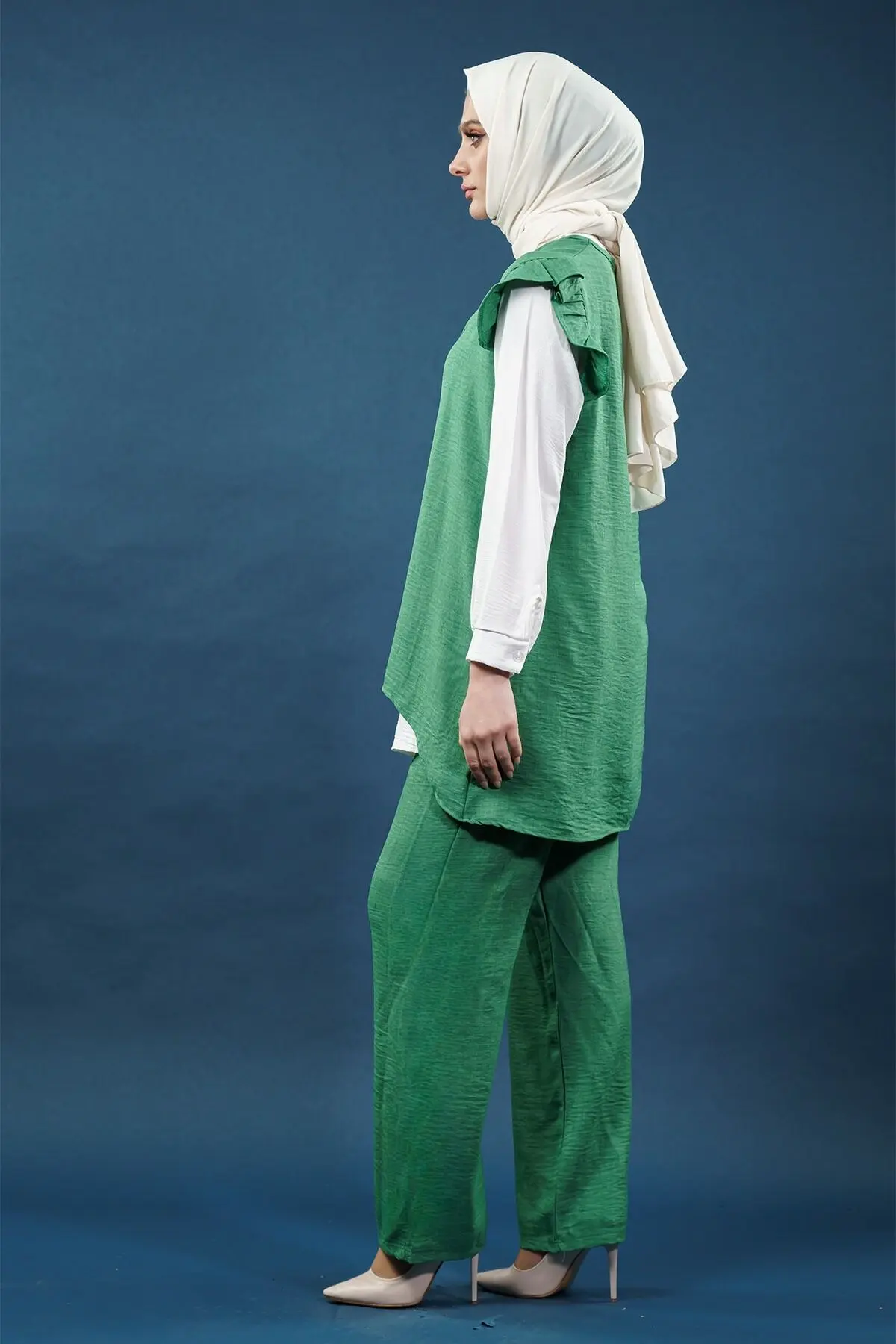 Ruffled Triple Linen Set-detail